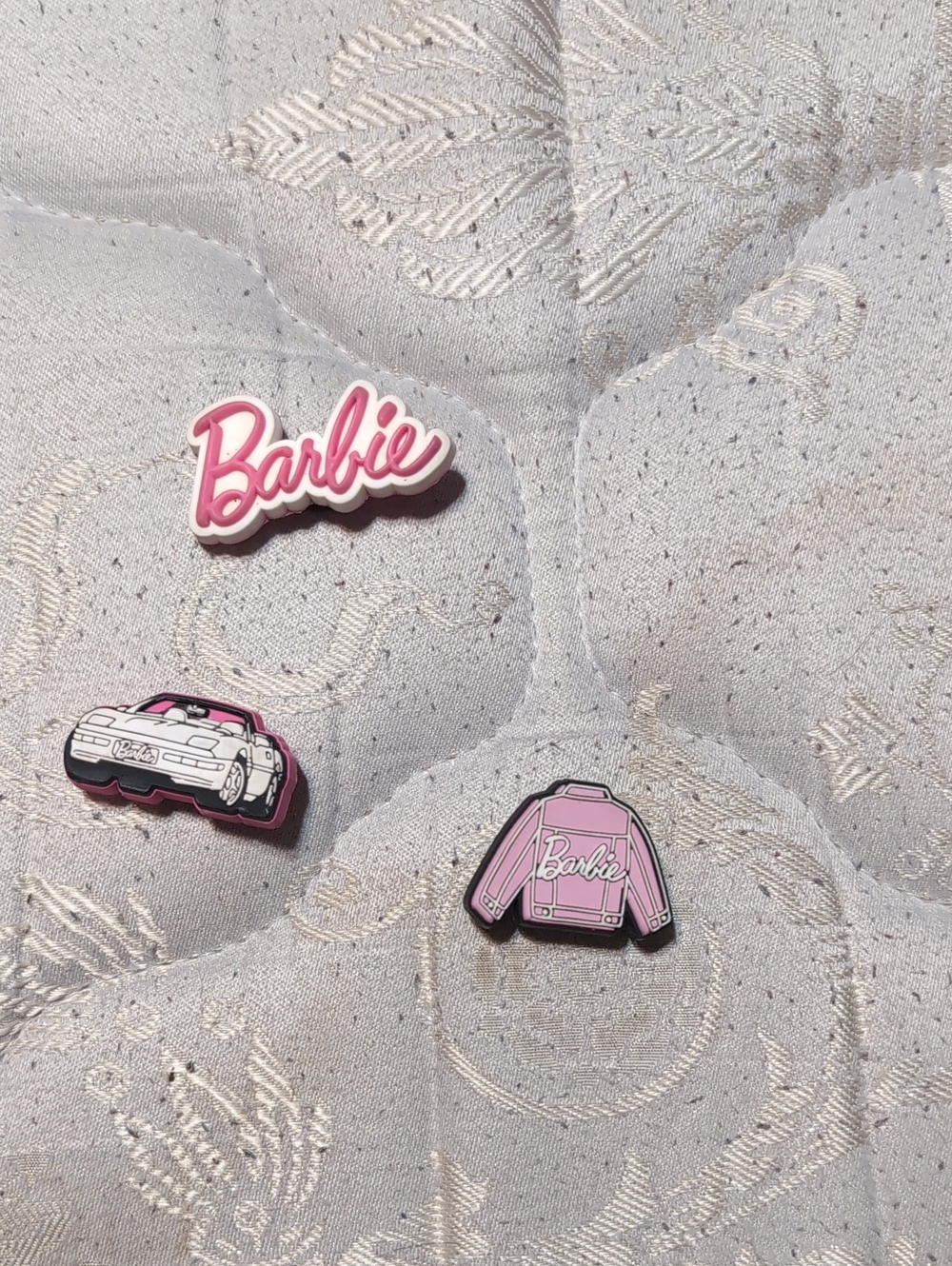 CROCS Barbie Pink Charm Set - Jacket, Car & Logo